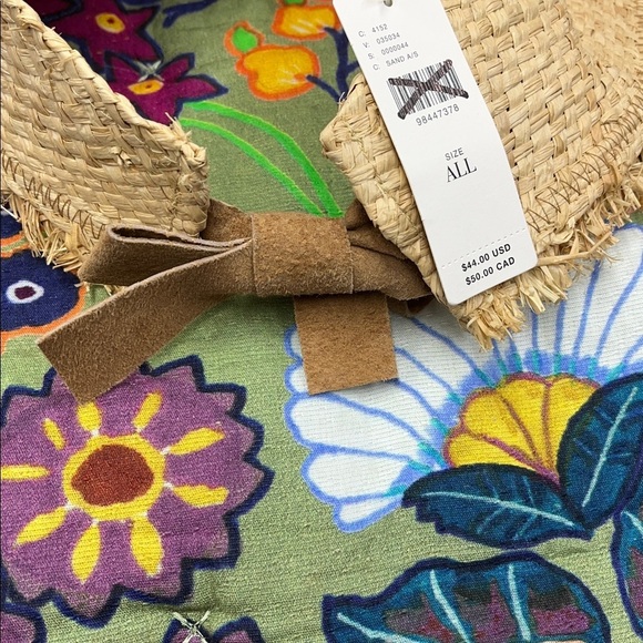 Anthropologie Wyeth Fringe New Stylish Tan Straw Sun Visor main image 5